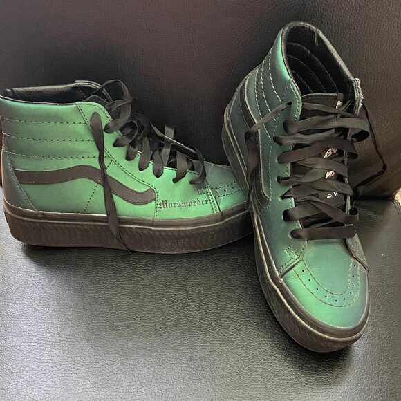 Vans Shoes - Vans x Harry Potter Sk8-Hi - RARE! Slytherin Green Leather platform - W 7.5